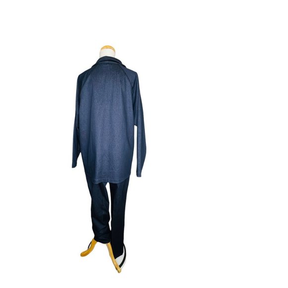 St John Vintage Denim 2 Piece Pant Suit With Crest on Jacket Sleeve - Picture 4 of 12